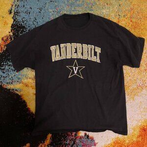 Vintage Vanderbilt University Graphic Tee - Gold & White Varsity Style